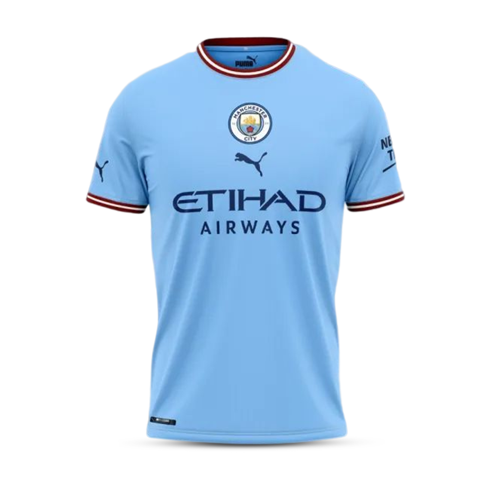 Manchester City Mesh Cotton Half Sleeve Home Jersey 22-23 Season - Sky Blue