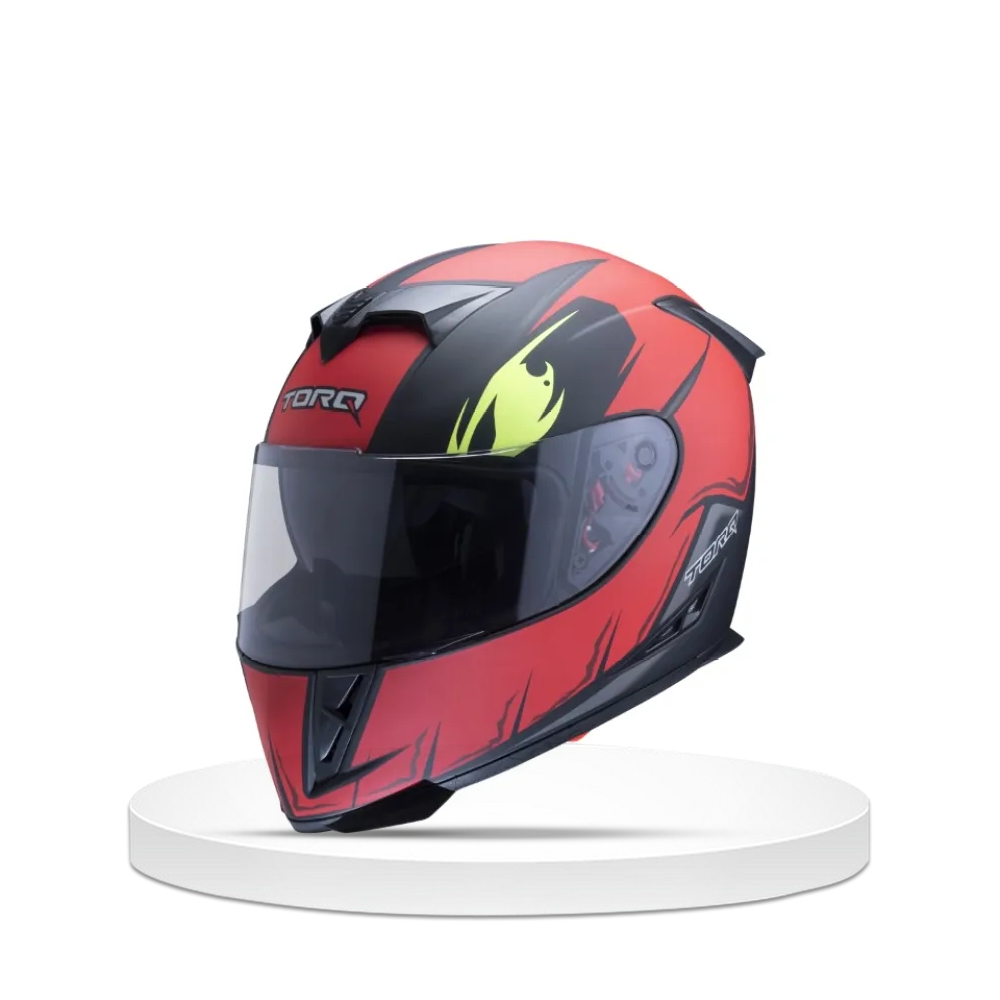 Torq Ranger Reaper Full Face Bike Helmet - Glossy Red and Black