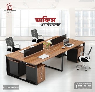 Melamine Board Office Table With Side Table - WS020