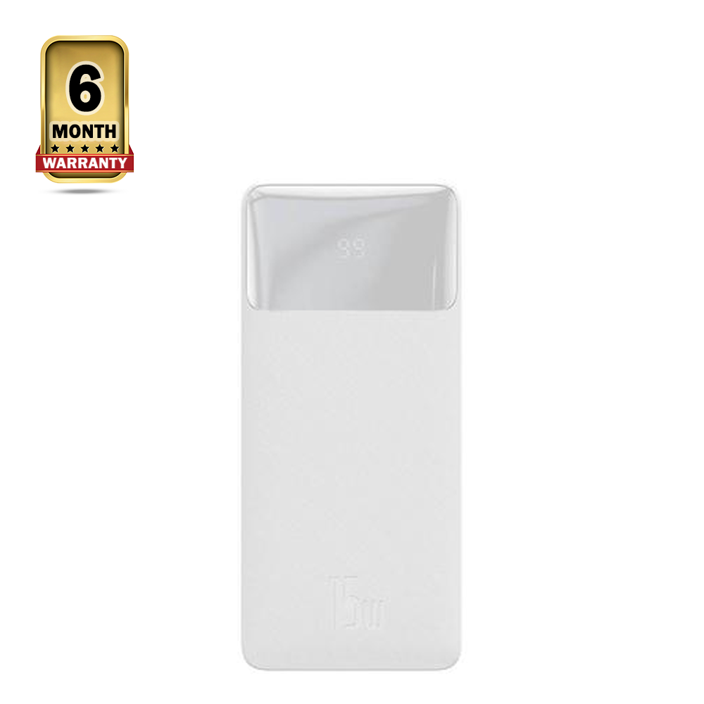 Baseus PPBD050002 Bipow Digital Display 15W Power Bank - 10000mAh - White