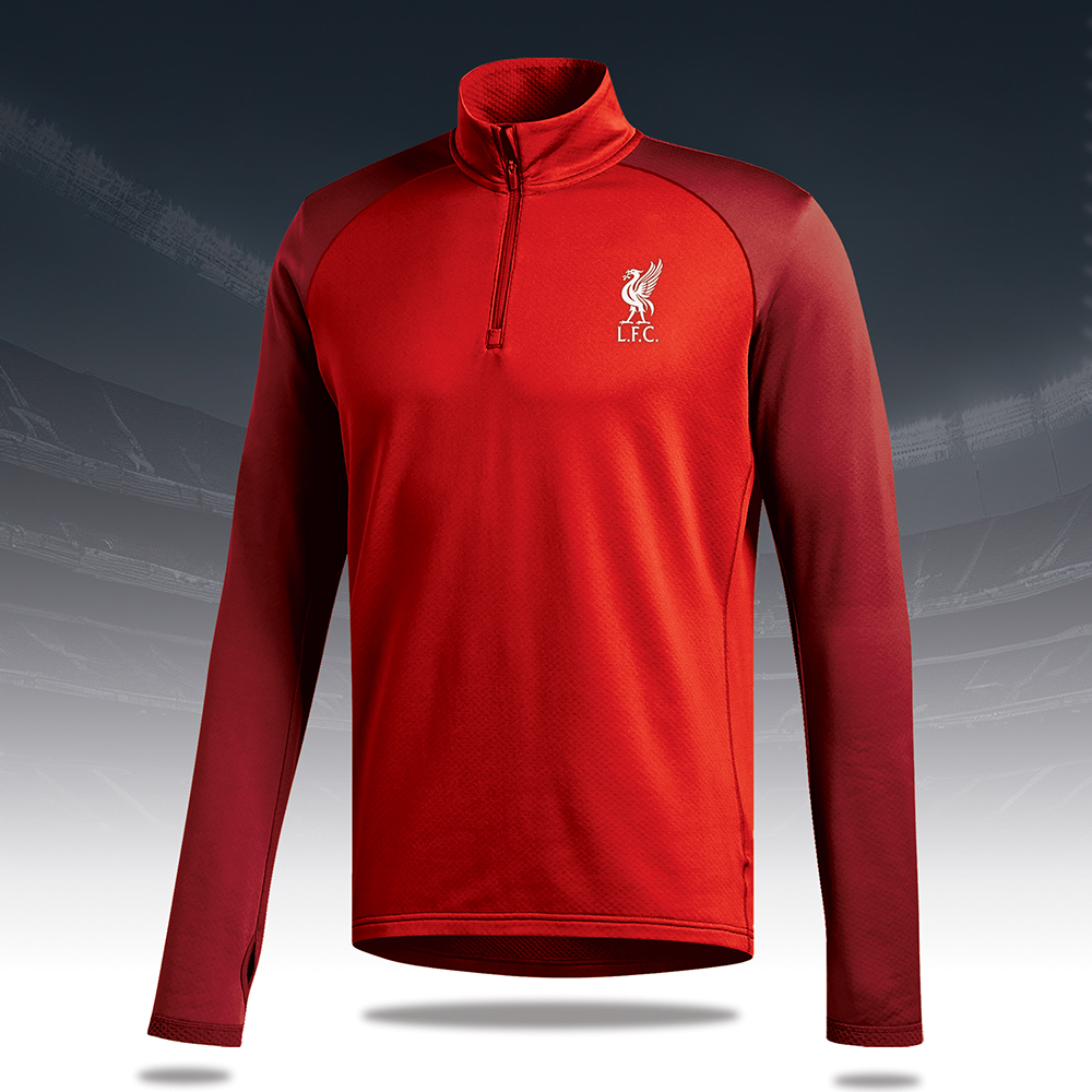Liverpool Poly Cotton Full Sleeve Training Jersey - Red and Maroon - LVP FS