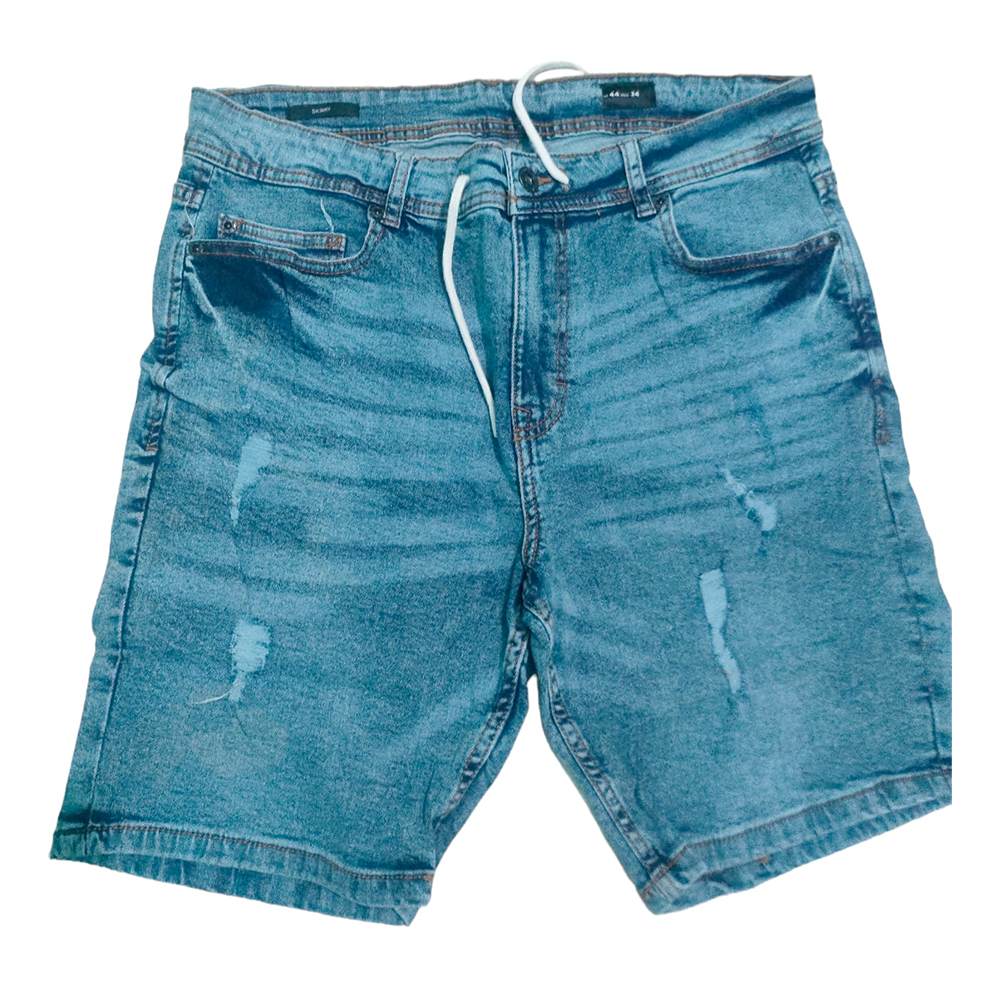 Cotton Denim Short Pant For Men - Blue