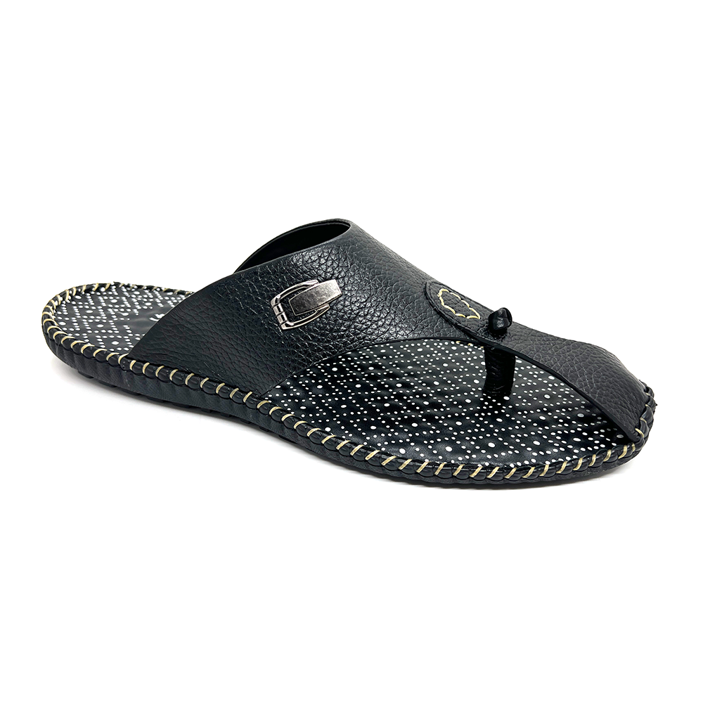 B&W Leather Nagra Sandal For Men - Black - BW10505