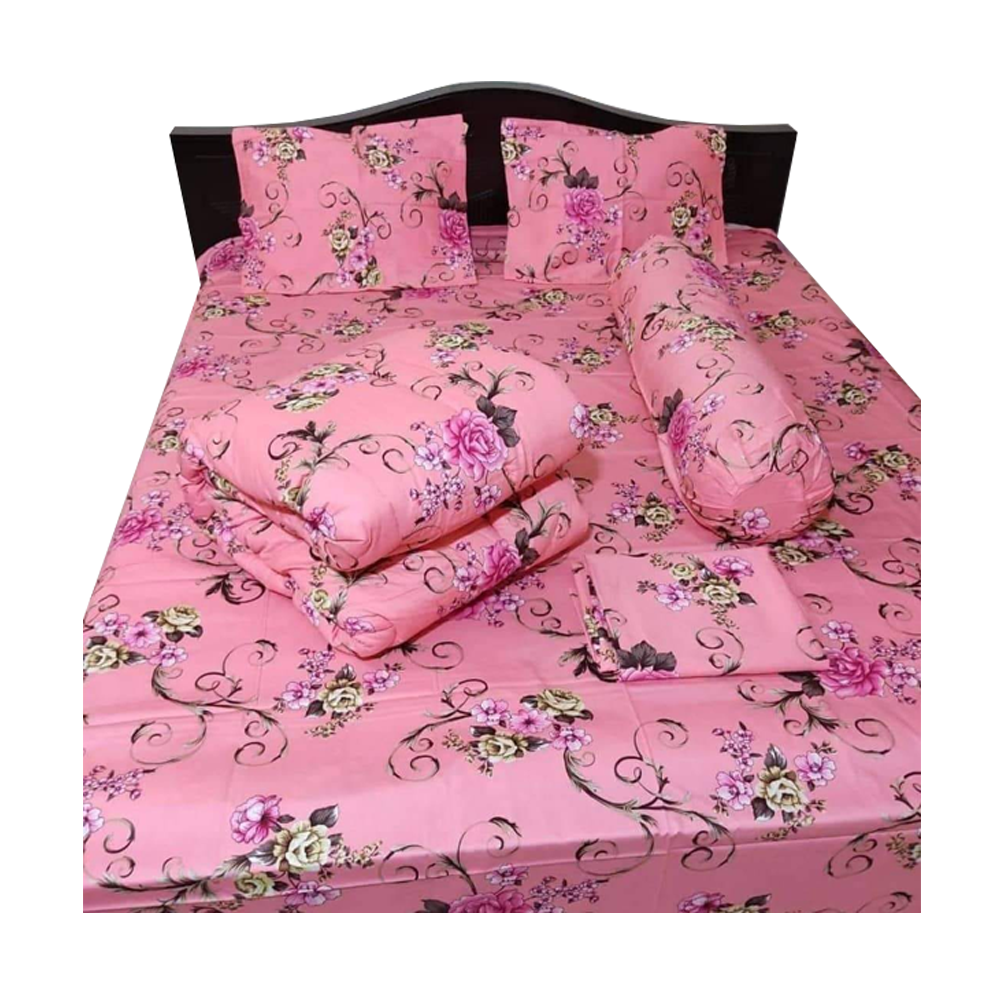 Twill Comforter Set Five In One - CFS-04 - Pink