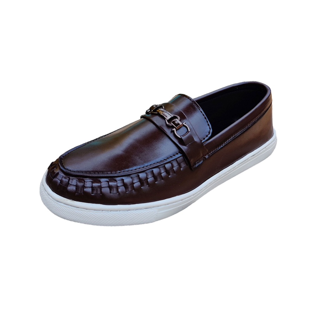 PU Leather Casual Shoe For Men - Chocolate - C1