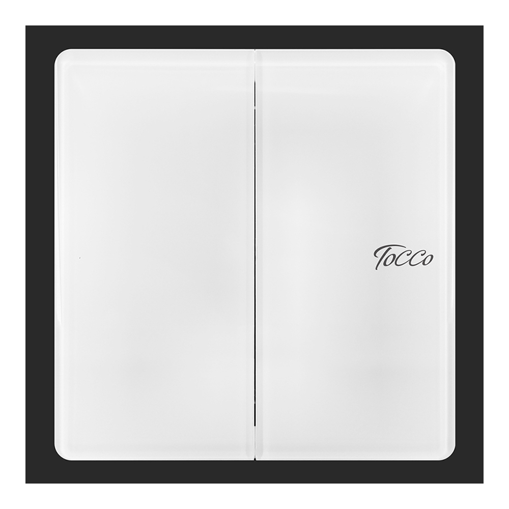 Tocco A1 Series 2 Gang 2 Way Luxury Glass Panel Switch - White
