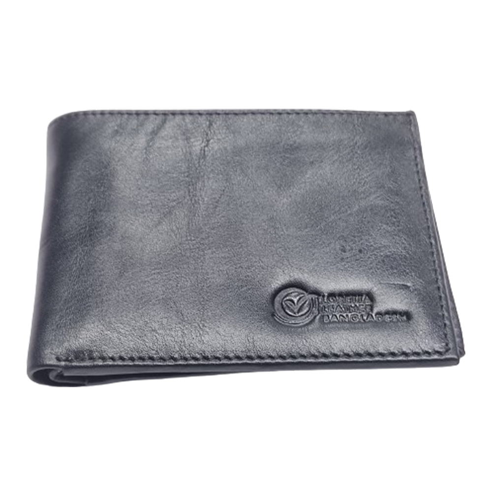 Leather Wallet For Men - Black - W001