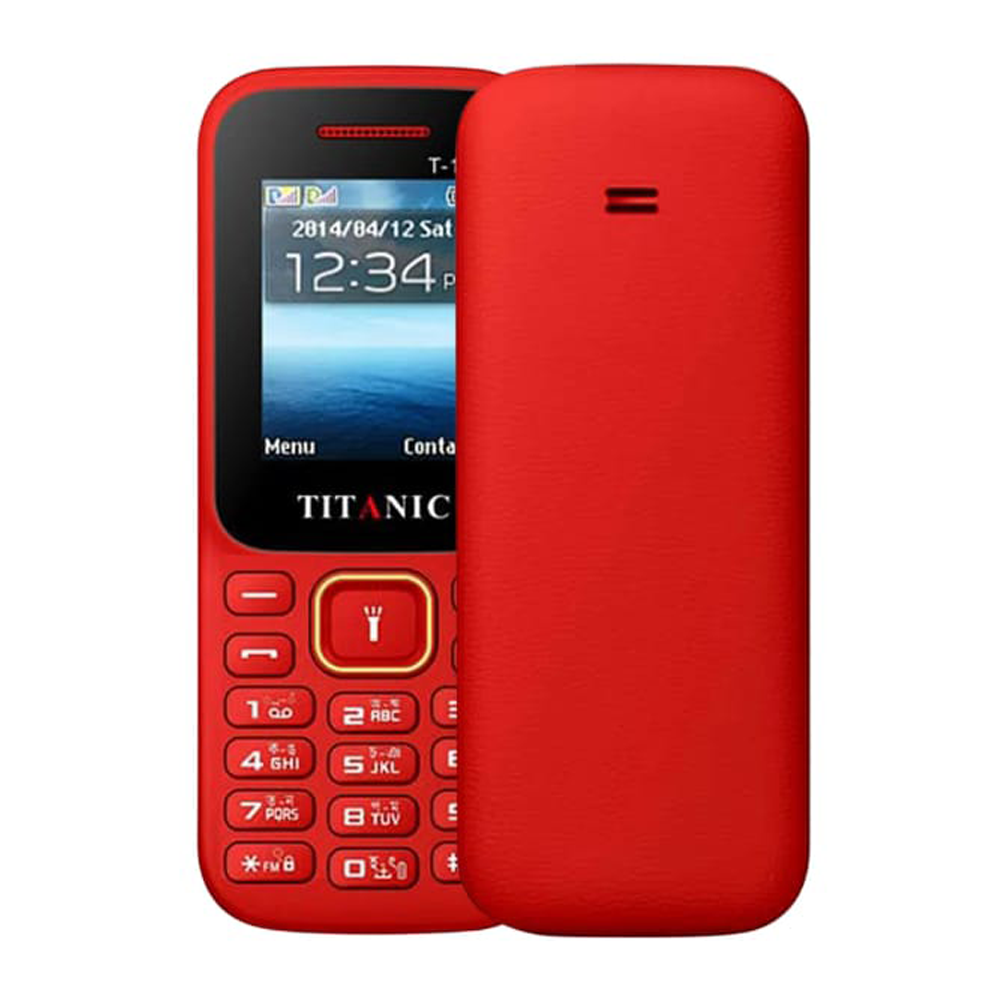 Titanic T-5 Big Feature Phone - 1.77 Inches - Red