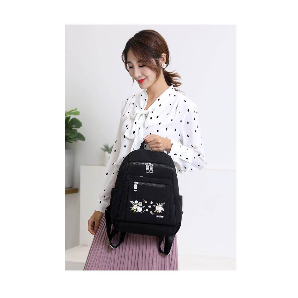 Chibao Nylon Shoulder Bag For Women Black