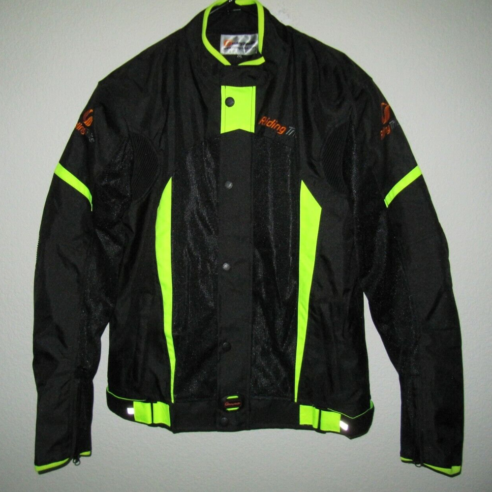 Riding Tribe Motorcycle Jacket With Guards and Liner for Women - Black and Green