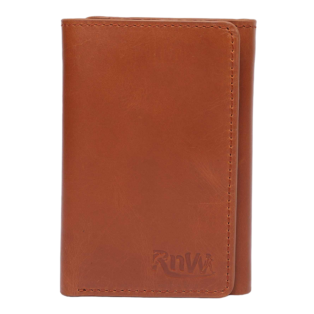 Rnw Leather Oil pull-up Tri-fold Wallet For men- Light Brown - RIM-TF-040-LW