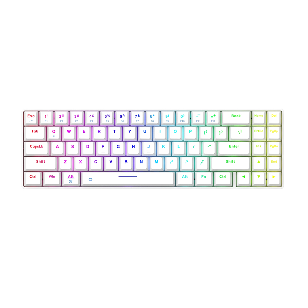 Dareu EK871 GTR RGB Hotswappable Wireless Mechanical Keyboard - White