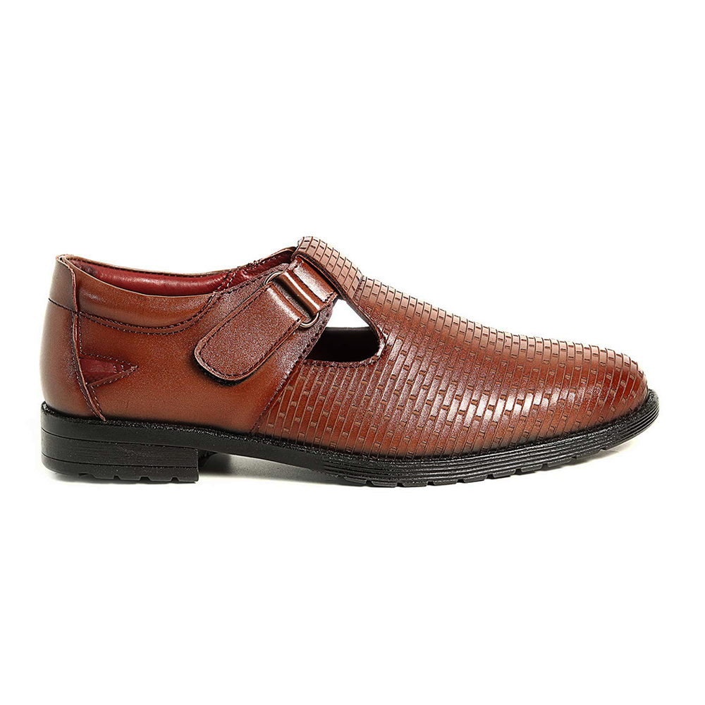 Zays Leather Premium Close Sandal For Men - Brown - SF95