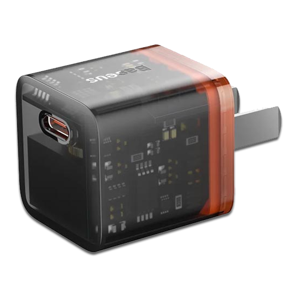 Baseus GaN5 Fast Charging Adapter For i12 13 14 Pro Max - 20W - Black