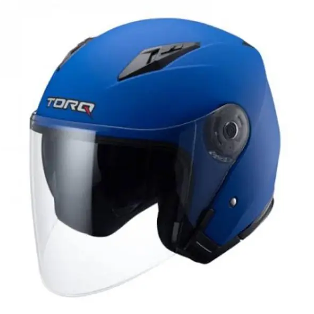 TORQ Half Face Helmet for Men and Women - M Size - Blue 