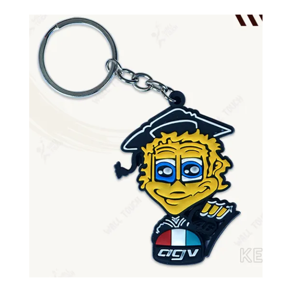 AGV Rubber PVC Keychain Key Ring For Bike and Car - Yellow - 334964575