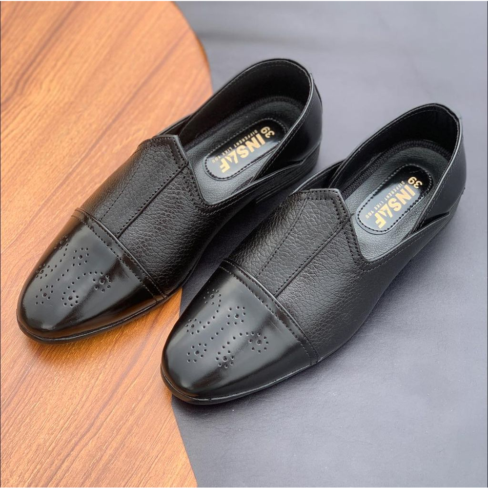 Mojari Style Loafer Shoes for Men - Black