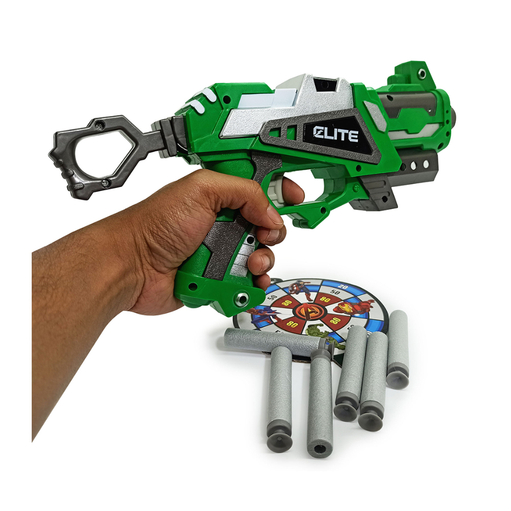Nub Inspired Avenger Super Hero Plastic Soft Bullet Blaster Toy Gun - 124926671
