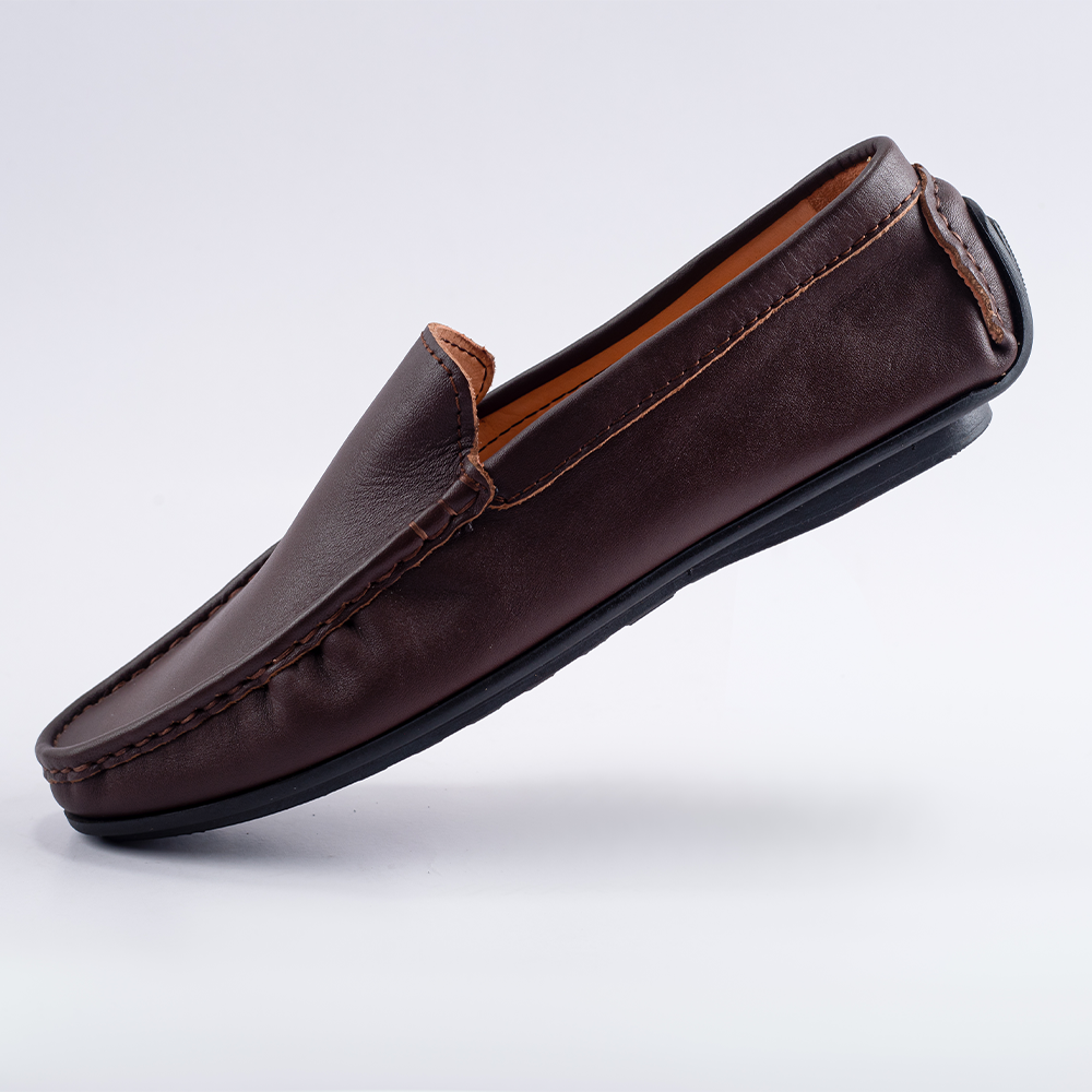 Reno Leather Loafer Shoes For Men - Chocolate - RL3086