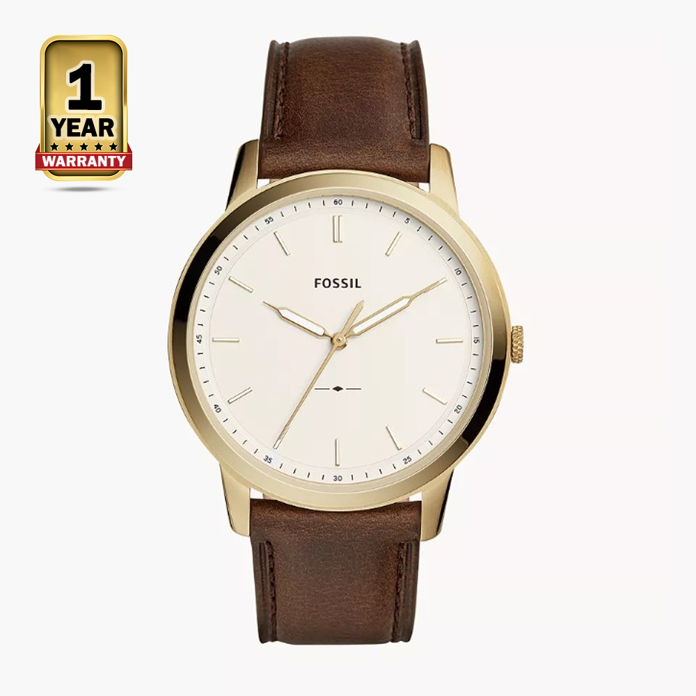 Fossil FS5397 Stainless Steel Quartz Wristwatch For Men - White and Brown