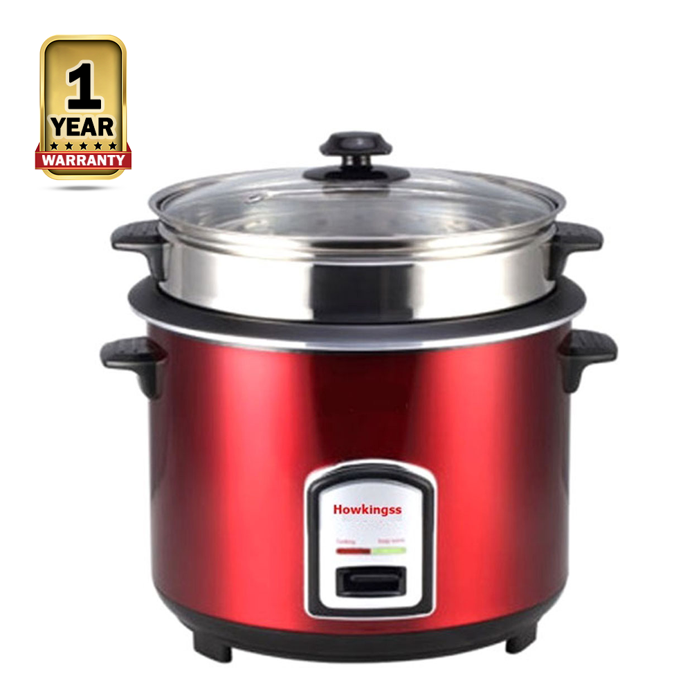 Kiam Sjbs-8704 Stainless Steel Non-Stick Howkingss Double Pot Rice Cooker - 2.8 Liter - Maroon