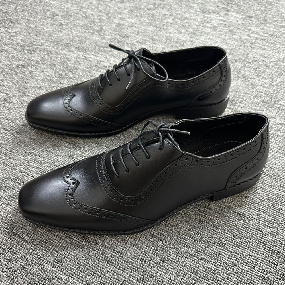 Oxford Leather Formal Shoes For Men - Black - 101-021