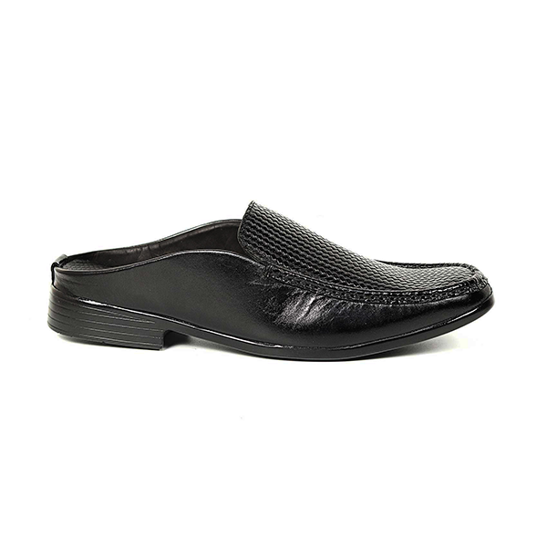 Zays Leather Premium Half Shoe For Men - Black - SF62