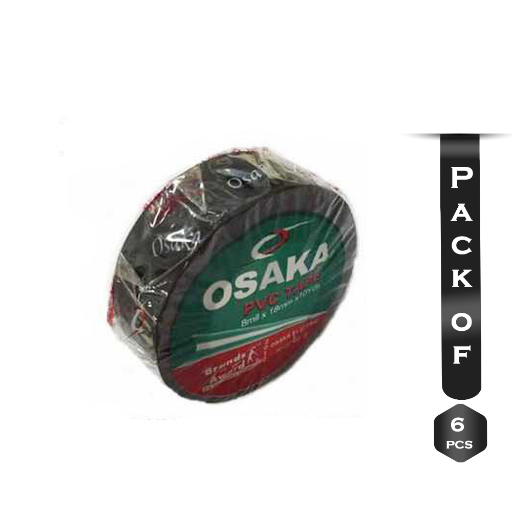 Pack of 6 Pcs Osaka 18 Mm Pvc Tape - Black