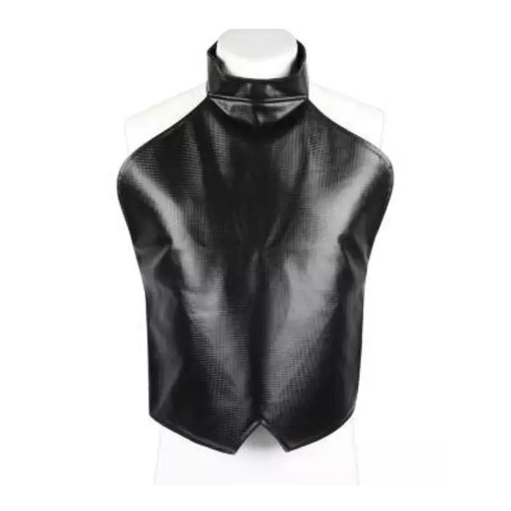 Artificial Leather Winter Protection Chest Guard For Biker - Black 