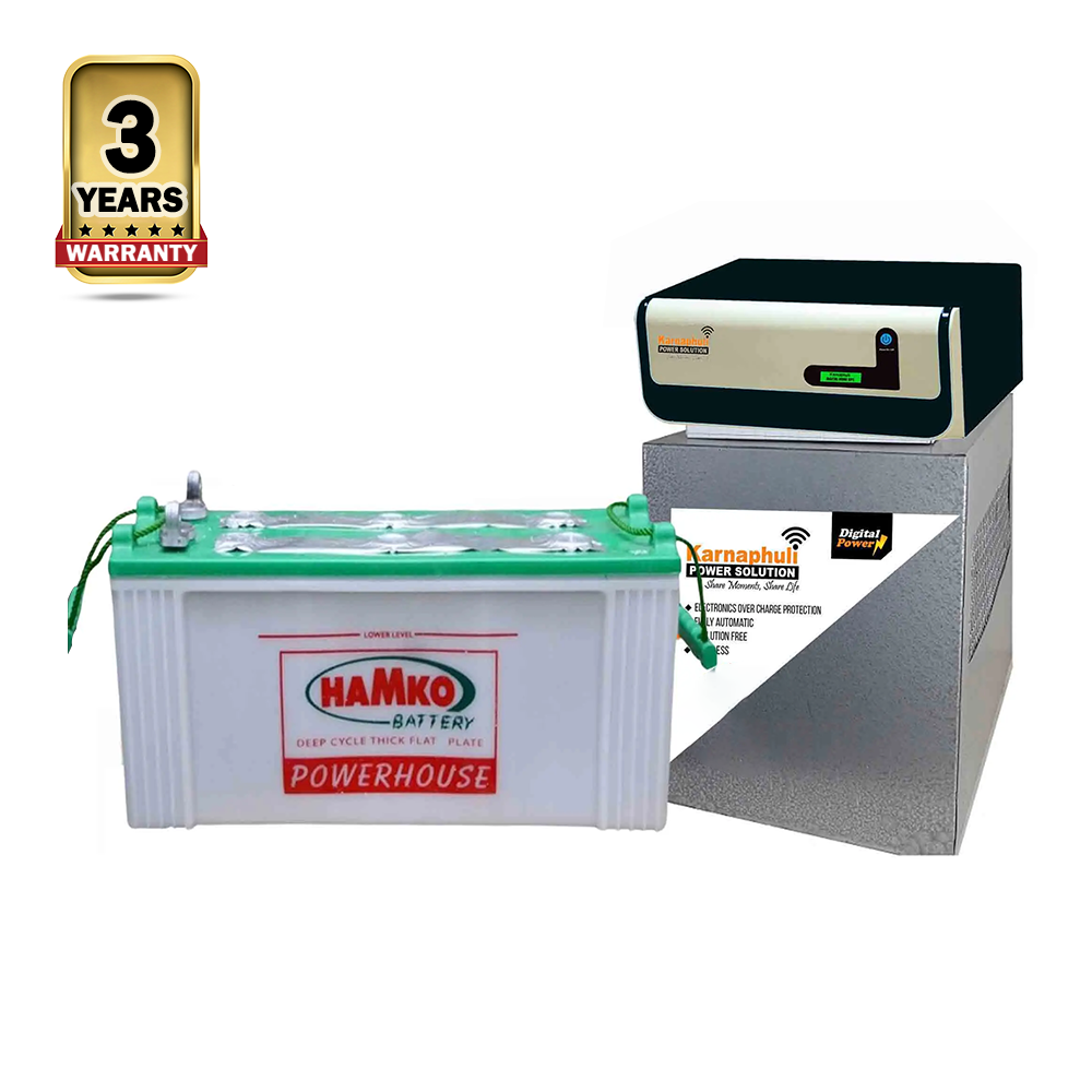 Karnaphuli Digital UPS IPS - 1250 VA - 1000 Watt – 12 Volt With Hamko HPD 200 ah - Full Package