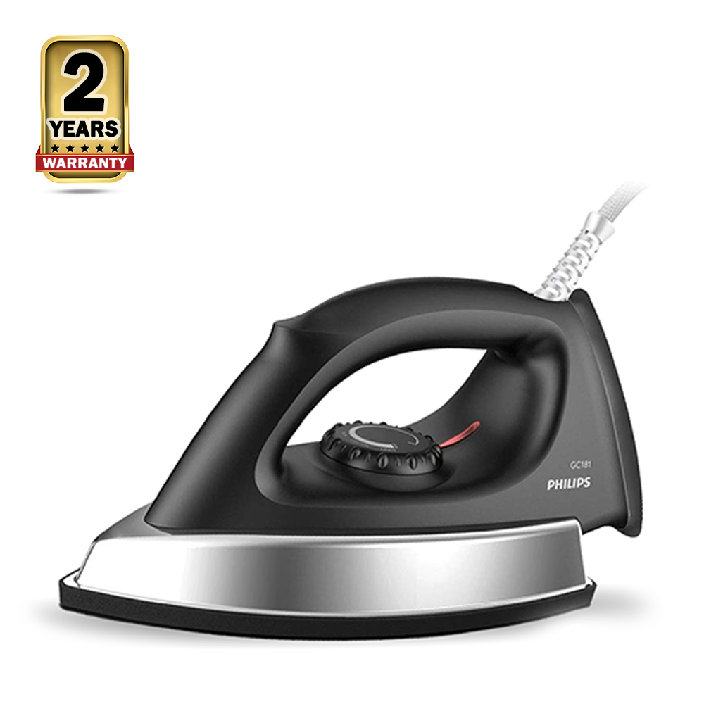 Philips GC181-80 Dry Iron - 1000W - Black and Silver