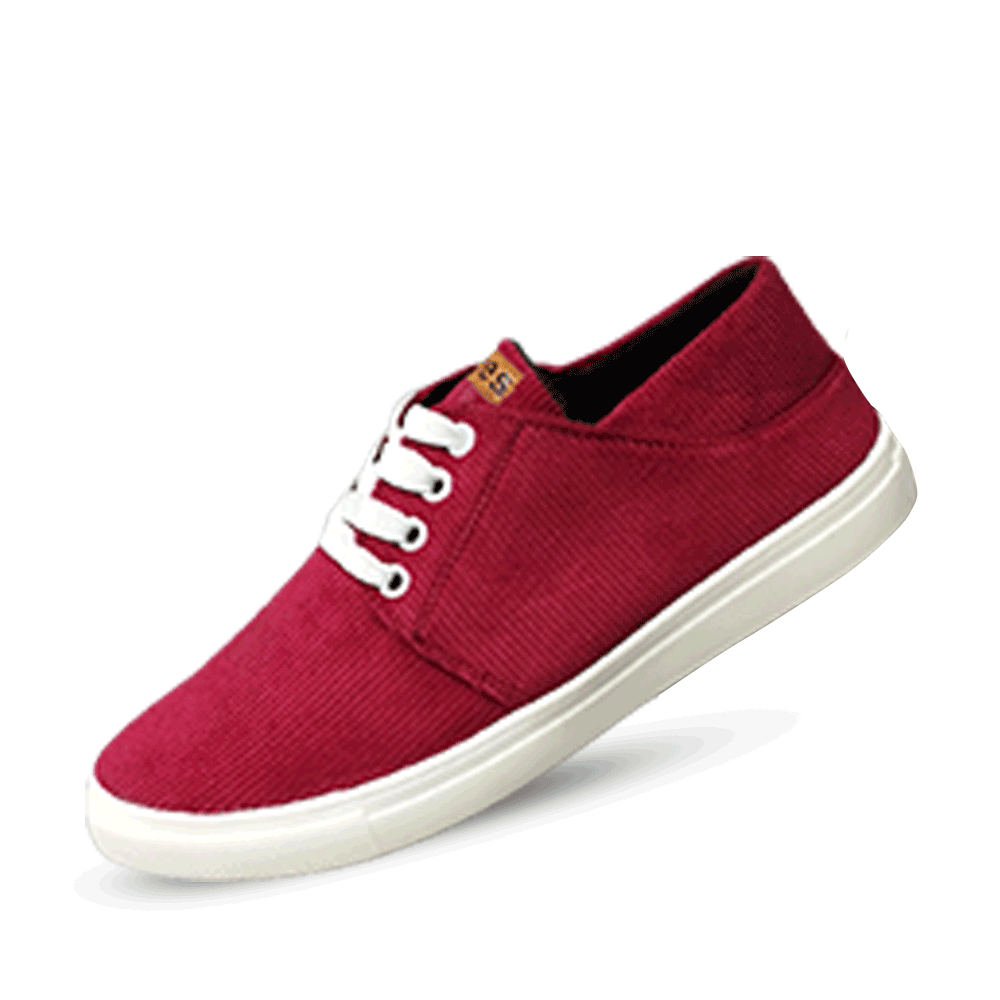 Kites Corduroy Fabric Light Casual Canvas Shoe For Men - Magenta - SK1068