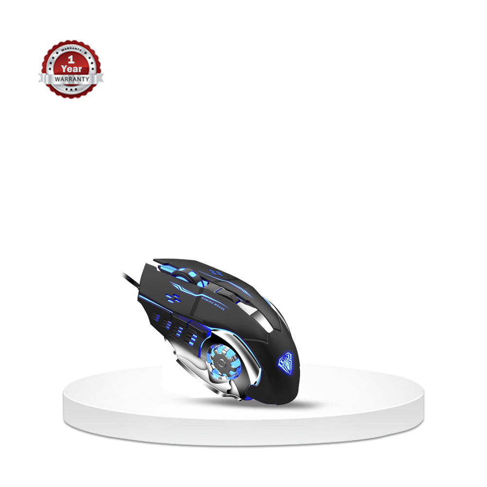 AULA S20 2400 DPI Optical LED Gaming Mouse - Black