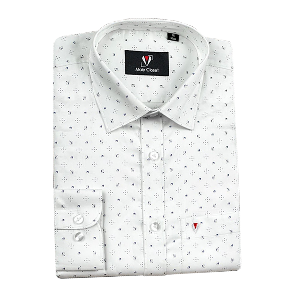 Full Sleeve Cotton Shirt For Men - White