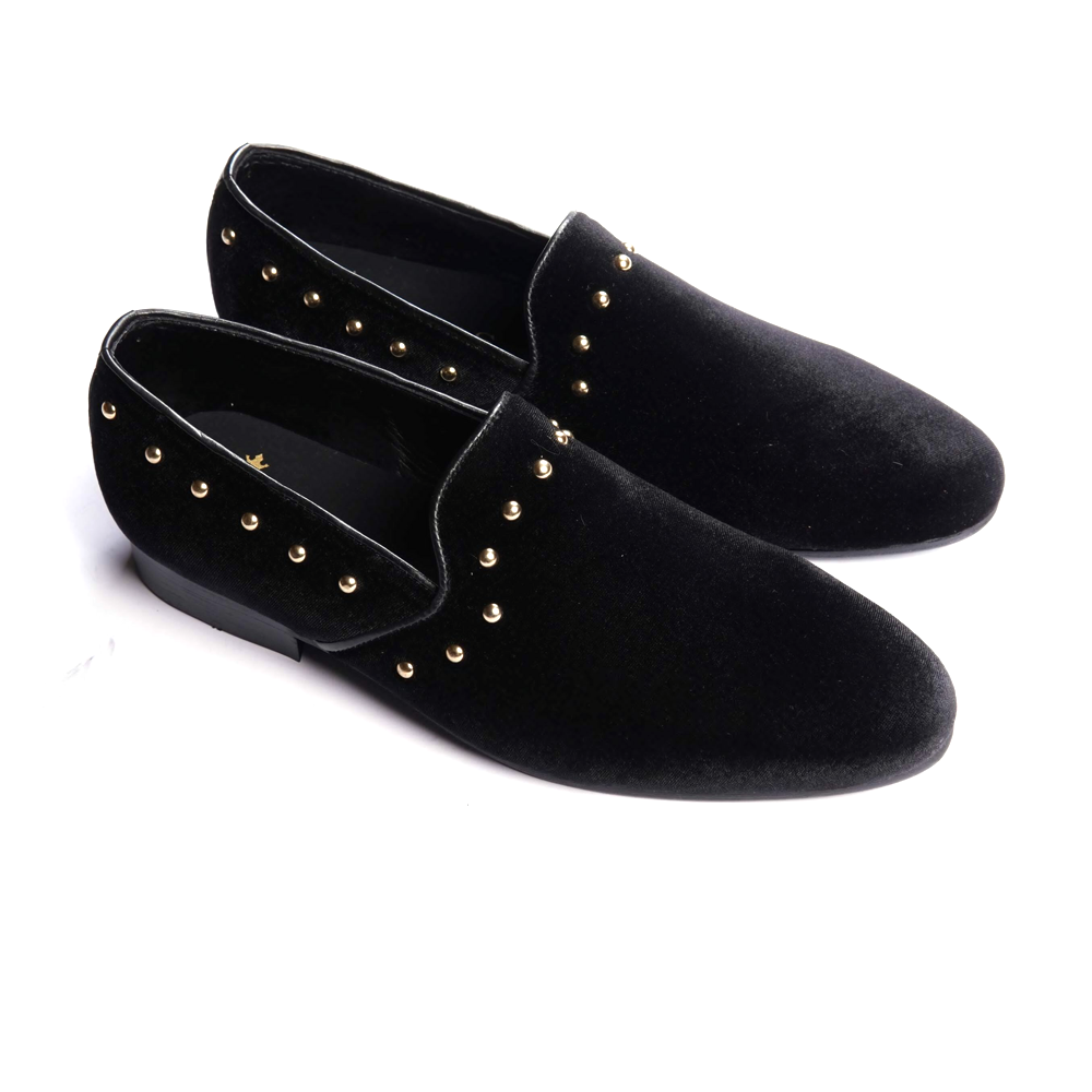 Regals Velvet Shoes For Men - RV-1-Black 