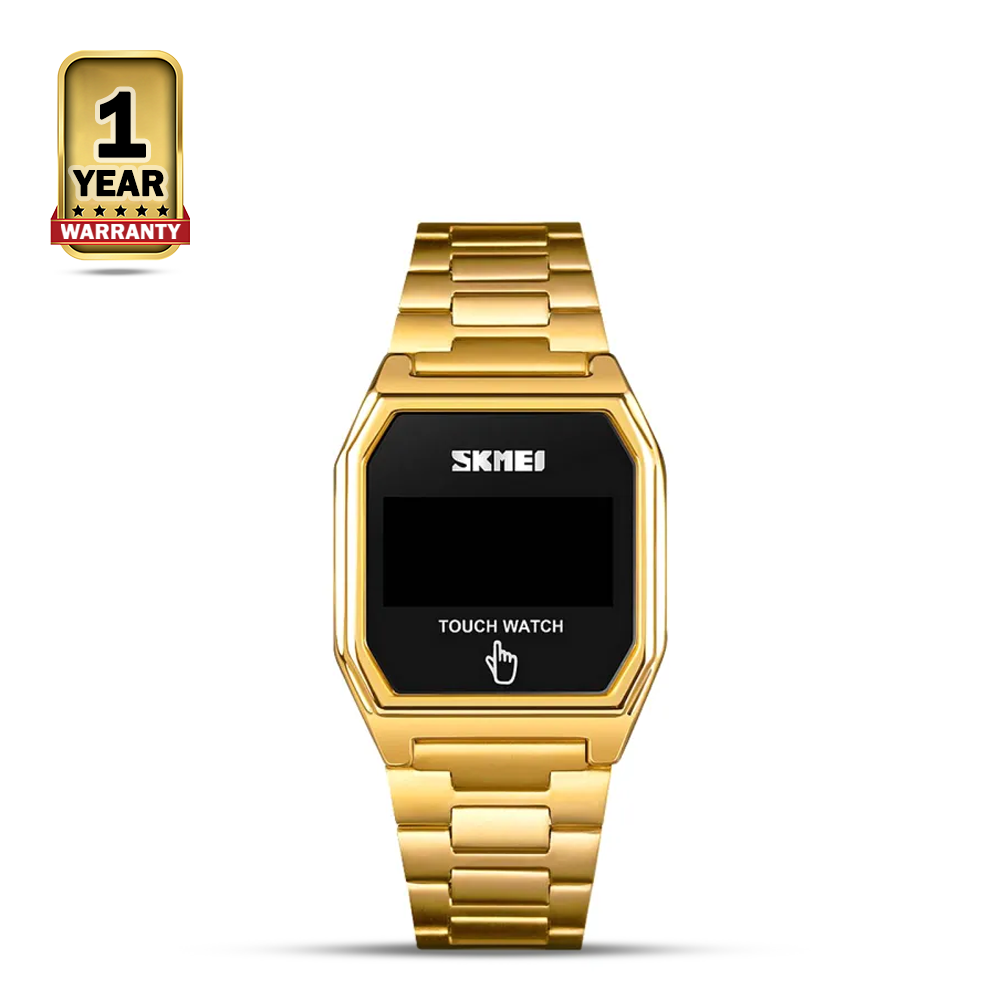 SKMEI 1679 Stainless Steel Digital LED Touch Wrist Watch - Golden