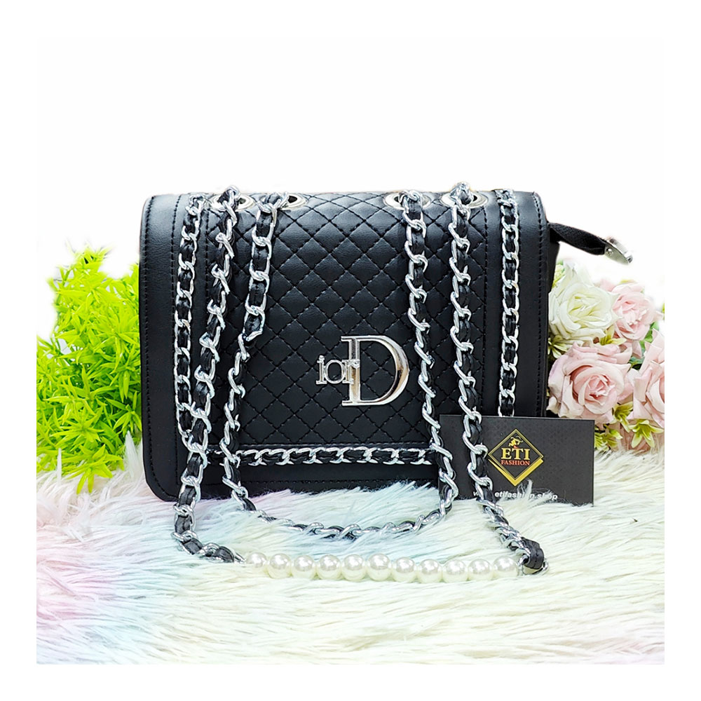 PU Leather Shoulder Bag for Women - Black - EF018