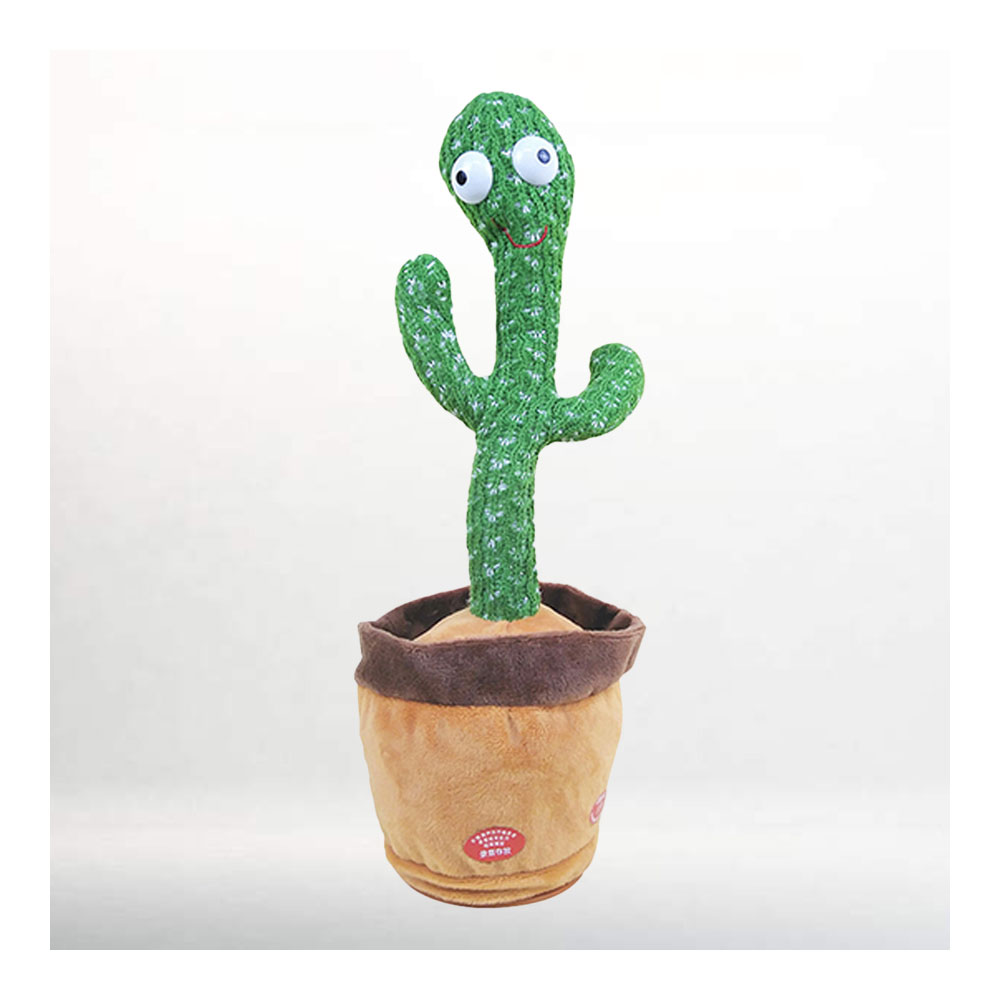 Rechargeable Baby Dancing and Talking Cactus Plush Toy - Green