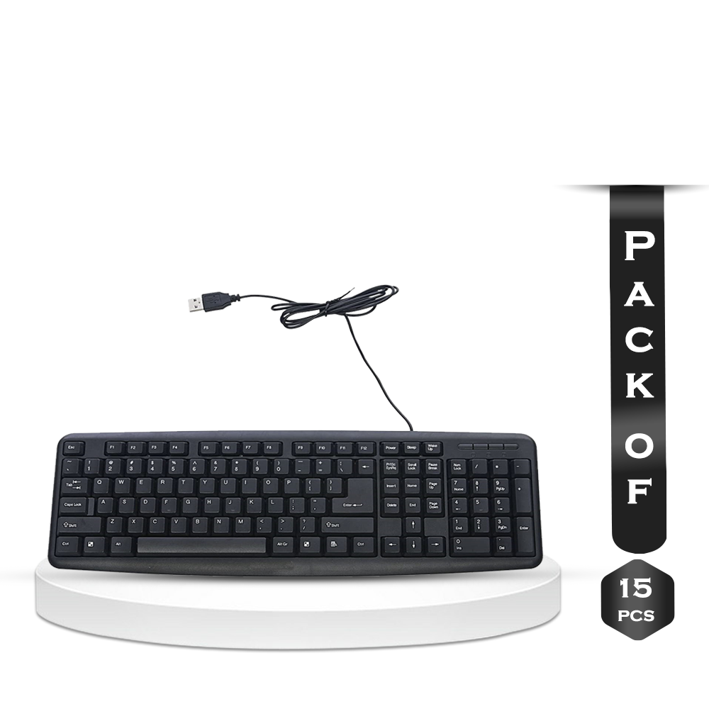 Pack of 15 Pcs Fastkey LK 04 USB Keyboard - Black