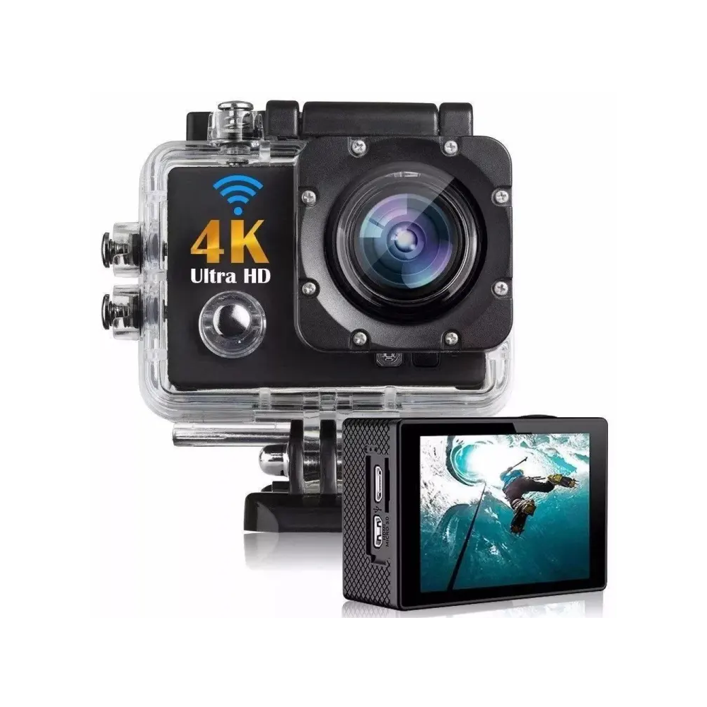 H9 Ultra HD 4K Waterproof Action Camera - 12MP - Black