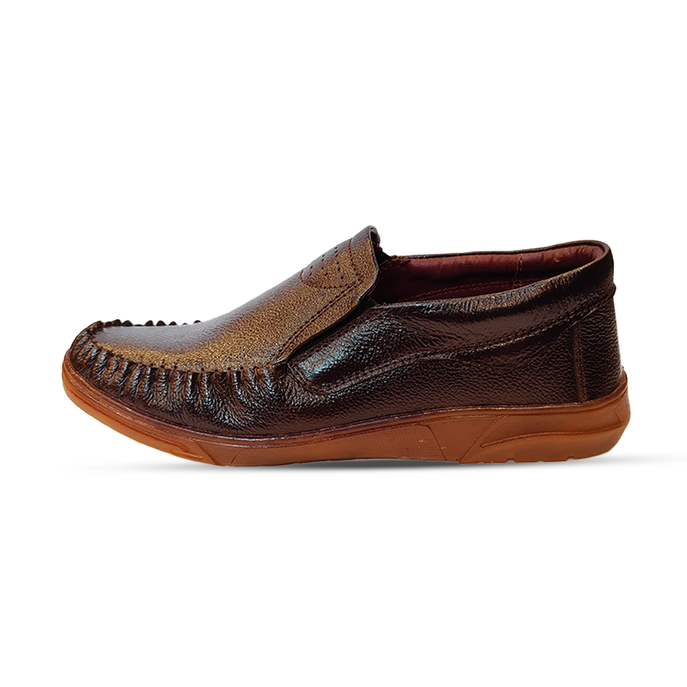 Reno Casual Leather Shoe for Men - Dark Chocolate - RC9019