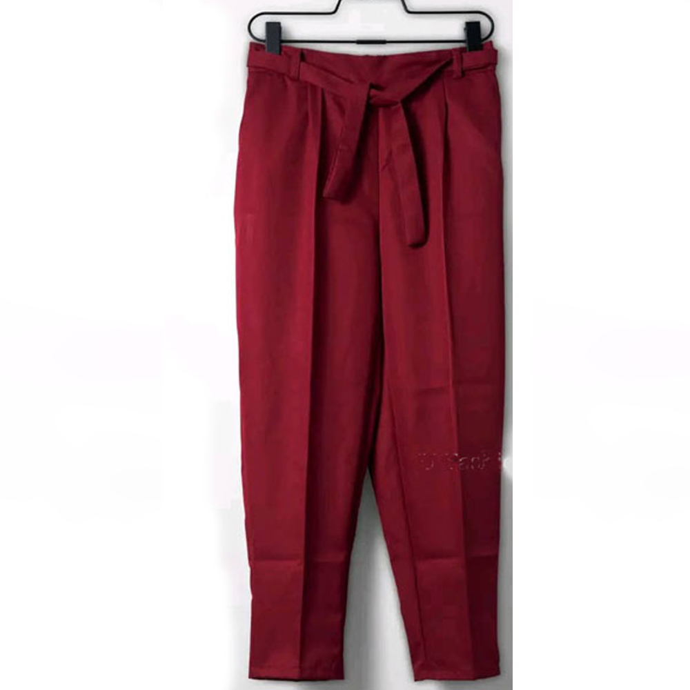 Cotton Western Regular Fit Formal Pant For Women - Maroon