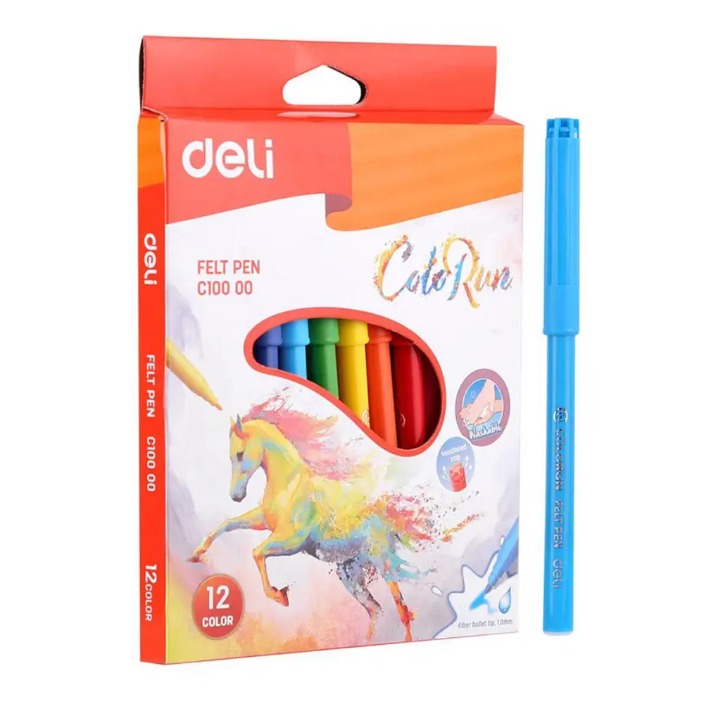 Deli C10000 Washable Signing Pen - 12 Colors