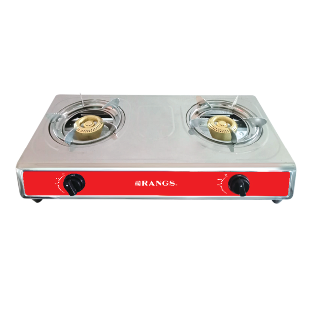 Rangs RGB-SD25 LPG Double Burner Gas Stove - Silver And Red