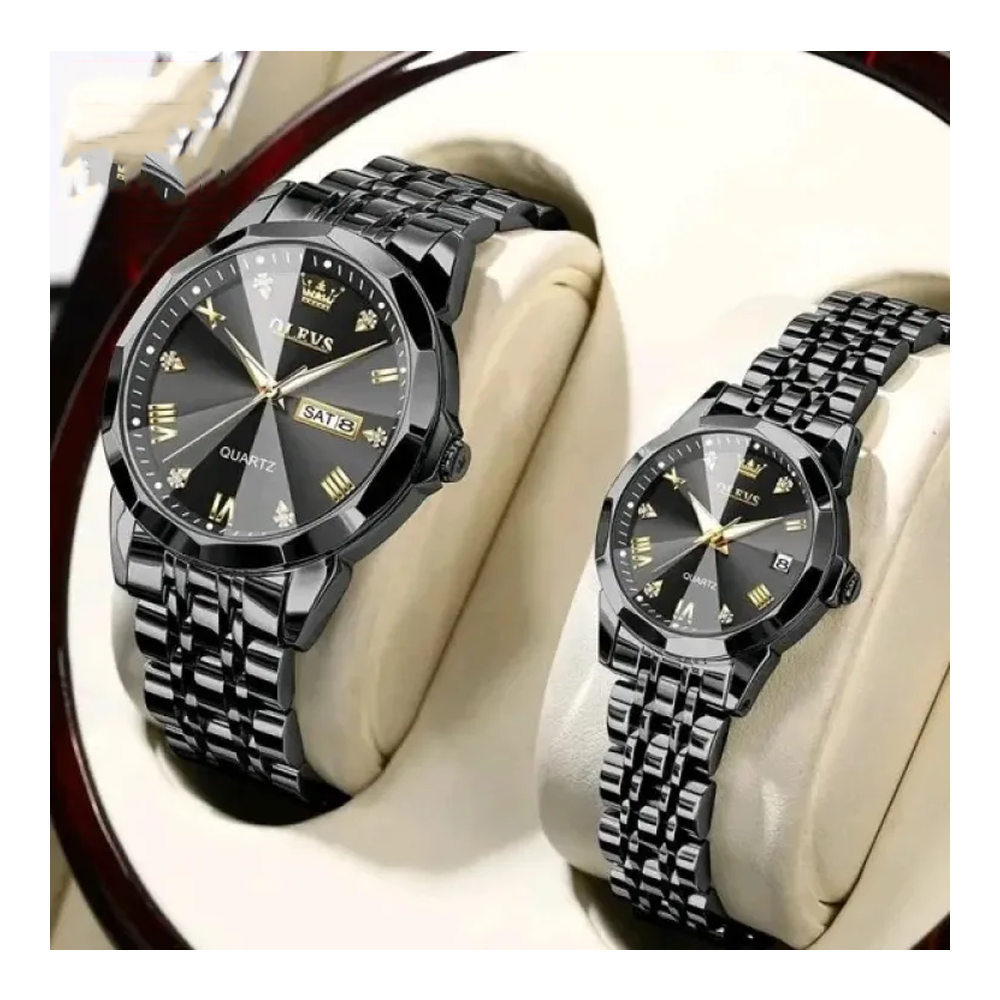 OLEVS 9931 Stainless Steel Quartz Watch For Couple