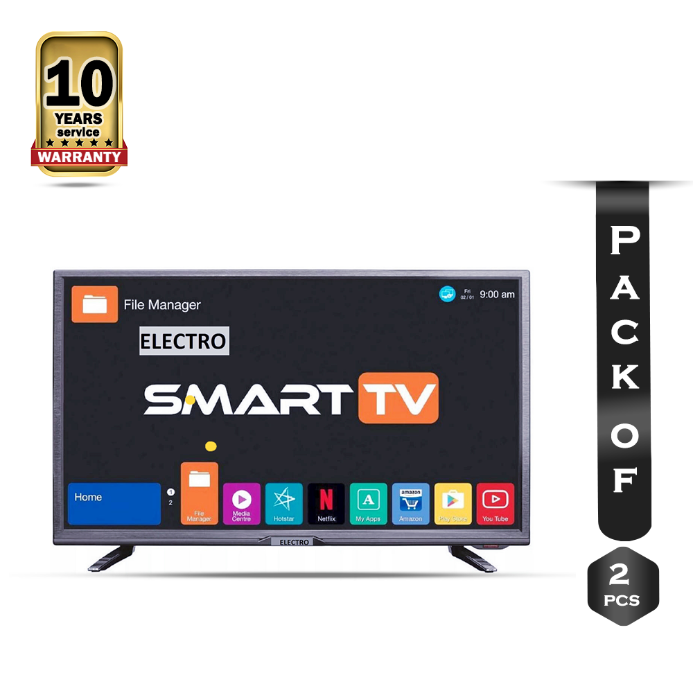 Pack Of 2 Pcs Electro 50ES1 Ultra Slim Android Super Smart LED TV - 50 Inch 