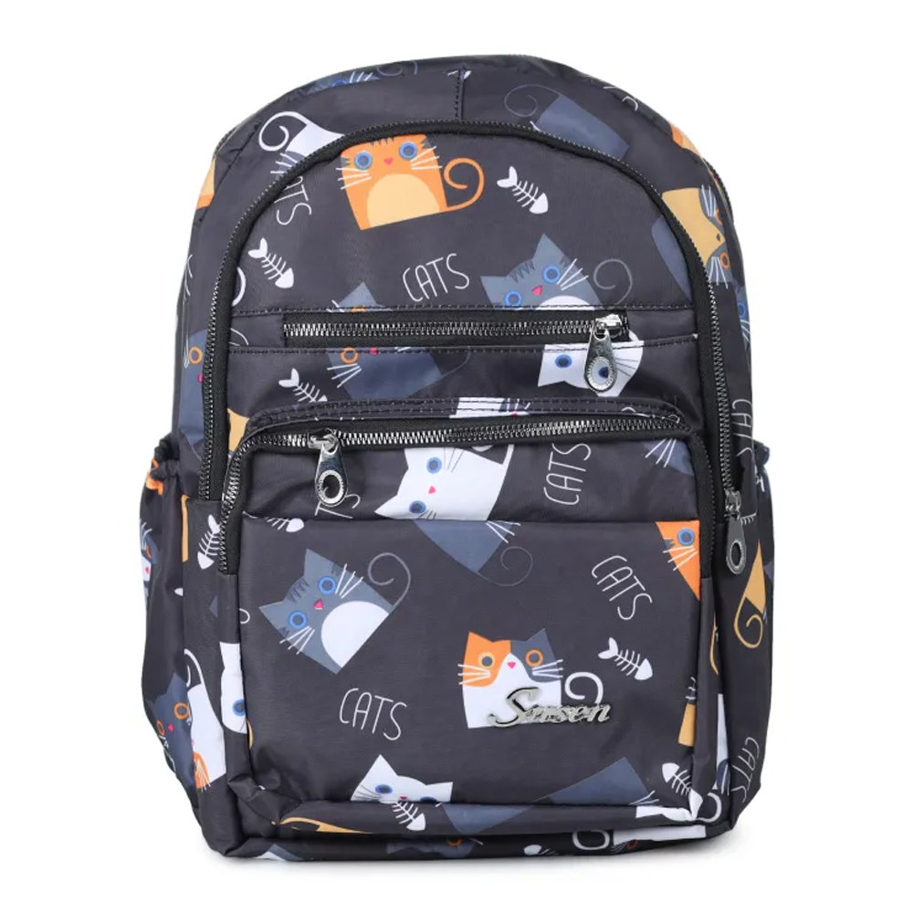 Nylon Printed Design Cat Backpack For Women - EM-06