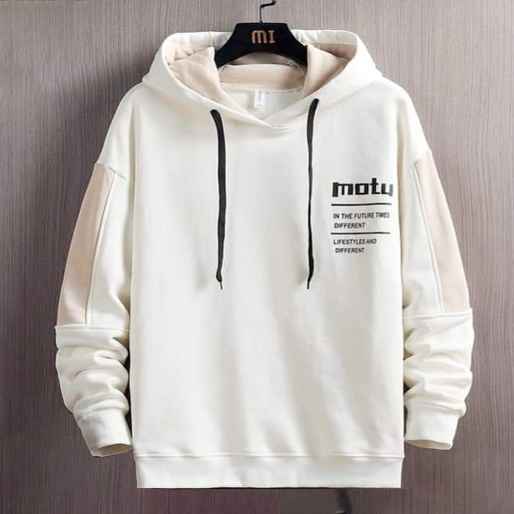 Cotton Hoodie For Men - Off White - 06