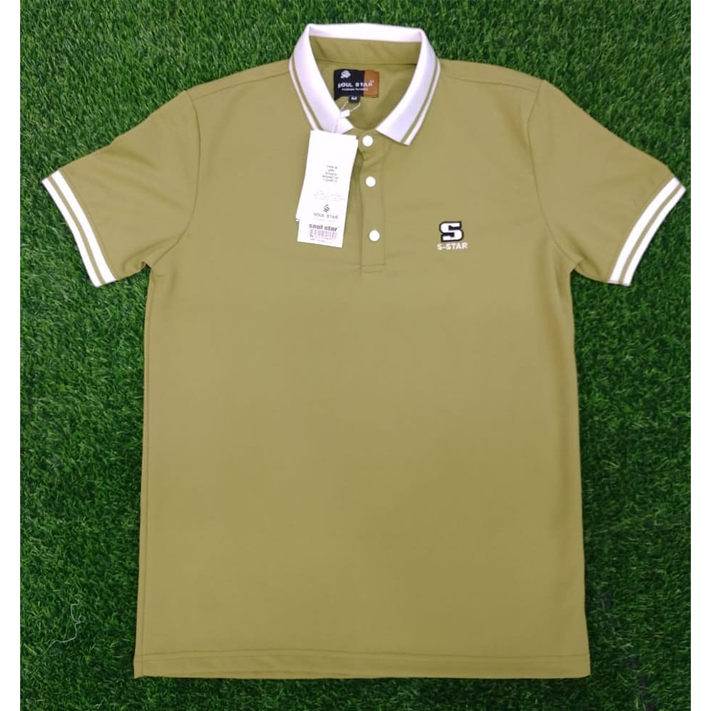 Cotton Polo T-Shirt For Men - Olive