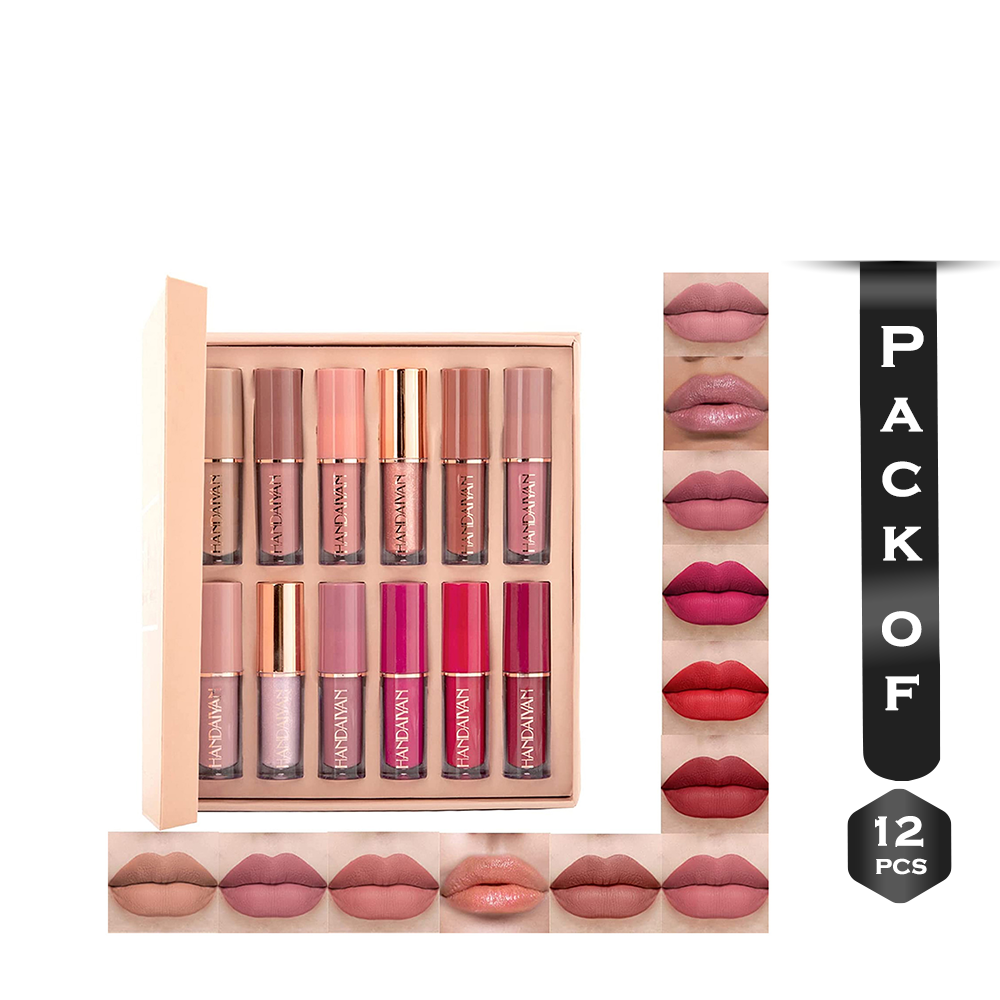 Pack of 12 Pcs Handaiyan Liquid And Matte Long Lasting Smudge Proof